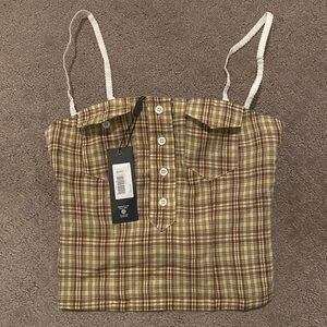 jaded london lulu check corset top NWT